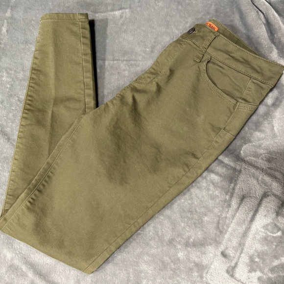 Wax Jean 5 Pocket Olive Green Skinny Pants - Picture 1 of 7
